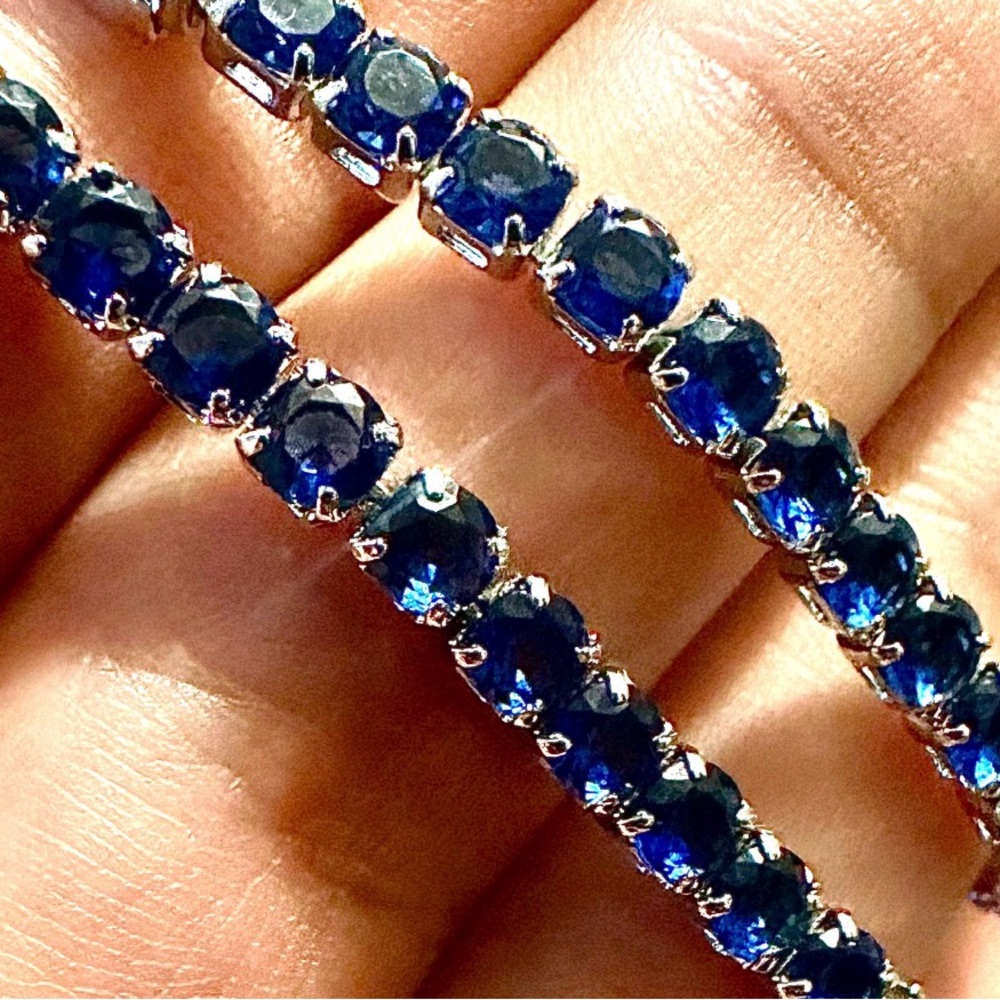 Elegant Blue CZ Tennis Bracelet NWOT